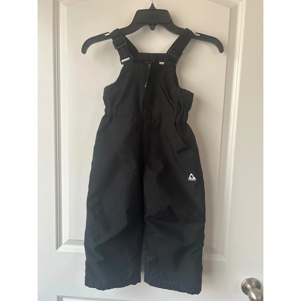 Gerry Kids Black Insulated Snow Bibs Overalls Winter Pants Size 3T RN117732
